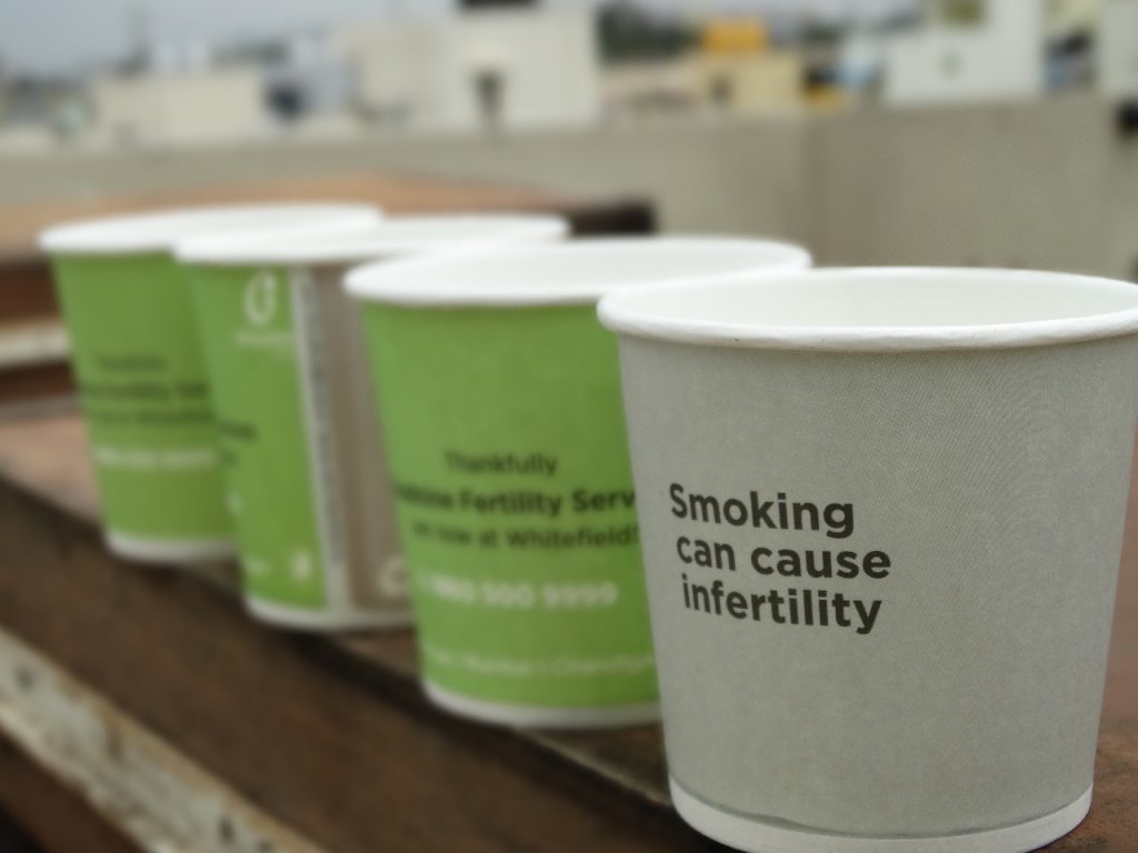 awareness on infertility paper cup advertising campaign gingercup