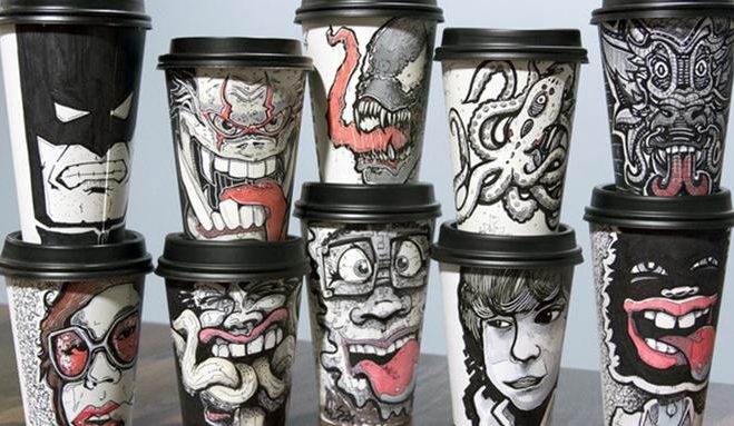 paper cup advertising with creative art work gingercup