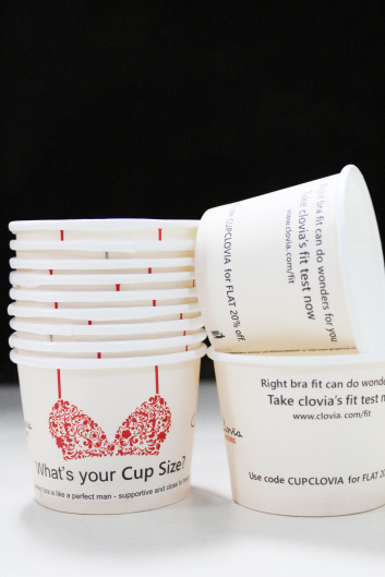 clovia paper cup advertising