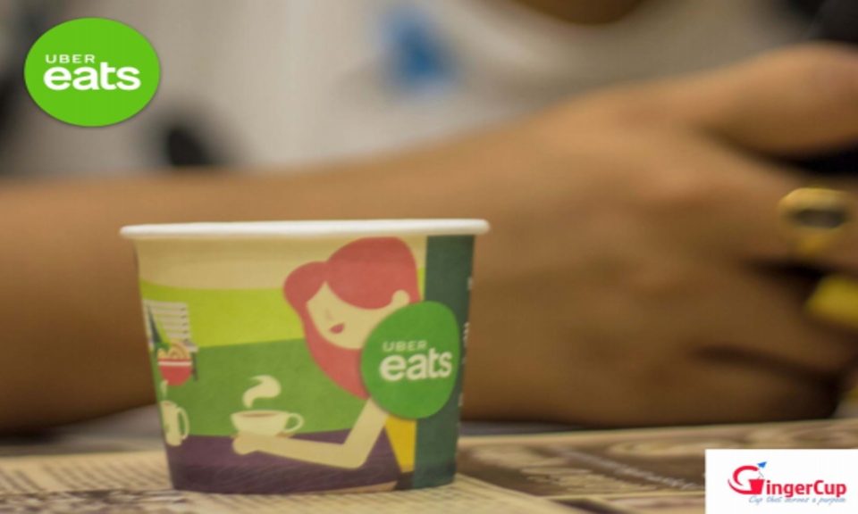 UberEats Food-Tech App's Promotion-Sponsored Paper Cups-Gingercup