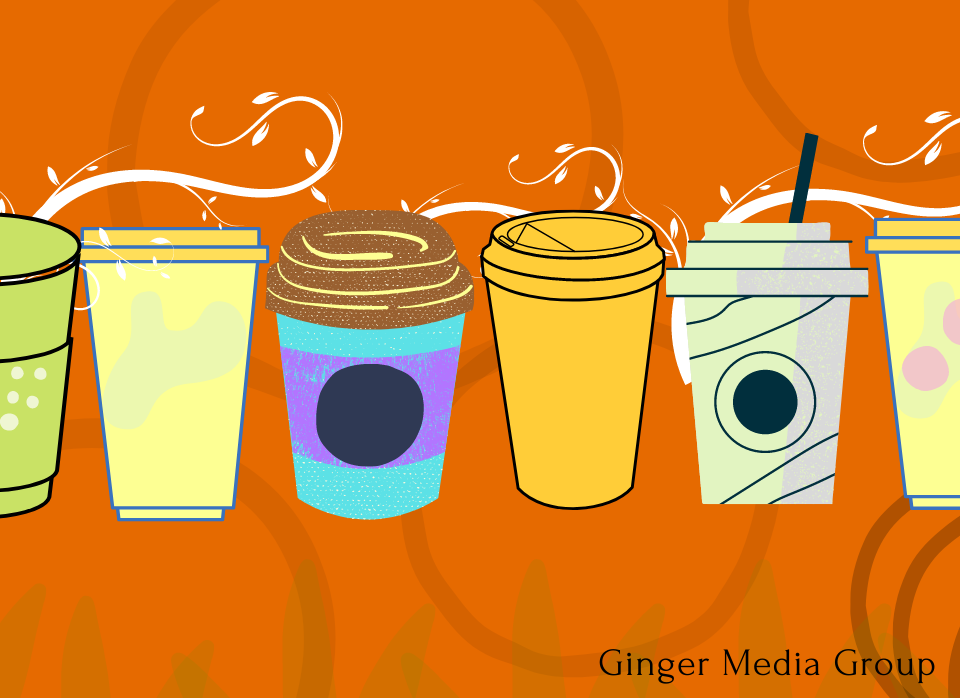 Different types of paper cups illustration