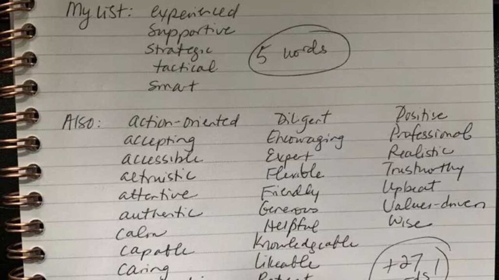 example list of adjectives
