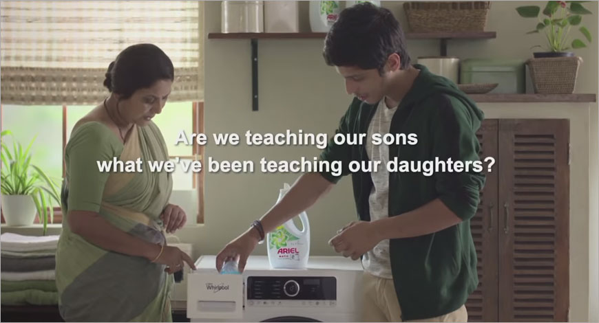 #sharetheload ariel matics marketing campaign's #ShareTheLoad marketing campaign with a son assisting his mother with laundry