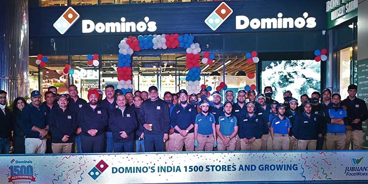 celebration of dominos 1500th outlet opening's coming together to celebrate the 1500th store opening of Domino’s