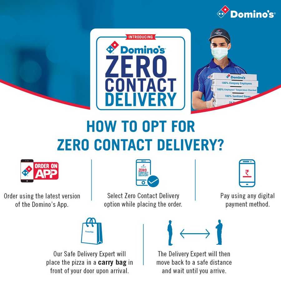 zero contact delivery by dominos