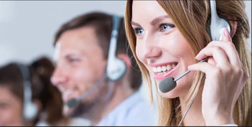 This image shows employees on sales calls
