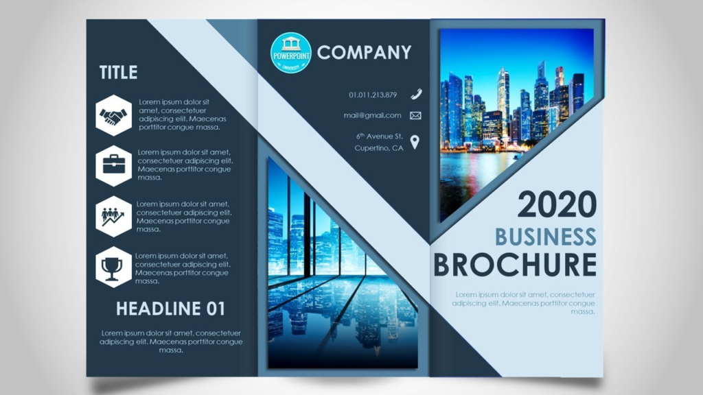 Offline marketing brochure for a company