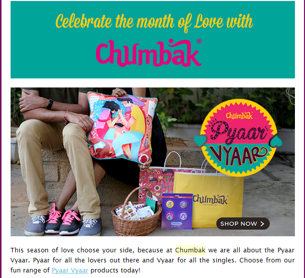 a poster of the marketing campaign of Chumbak