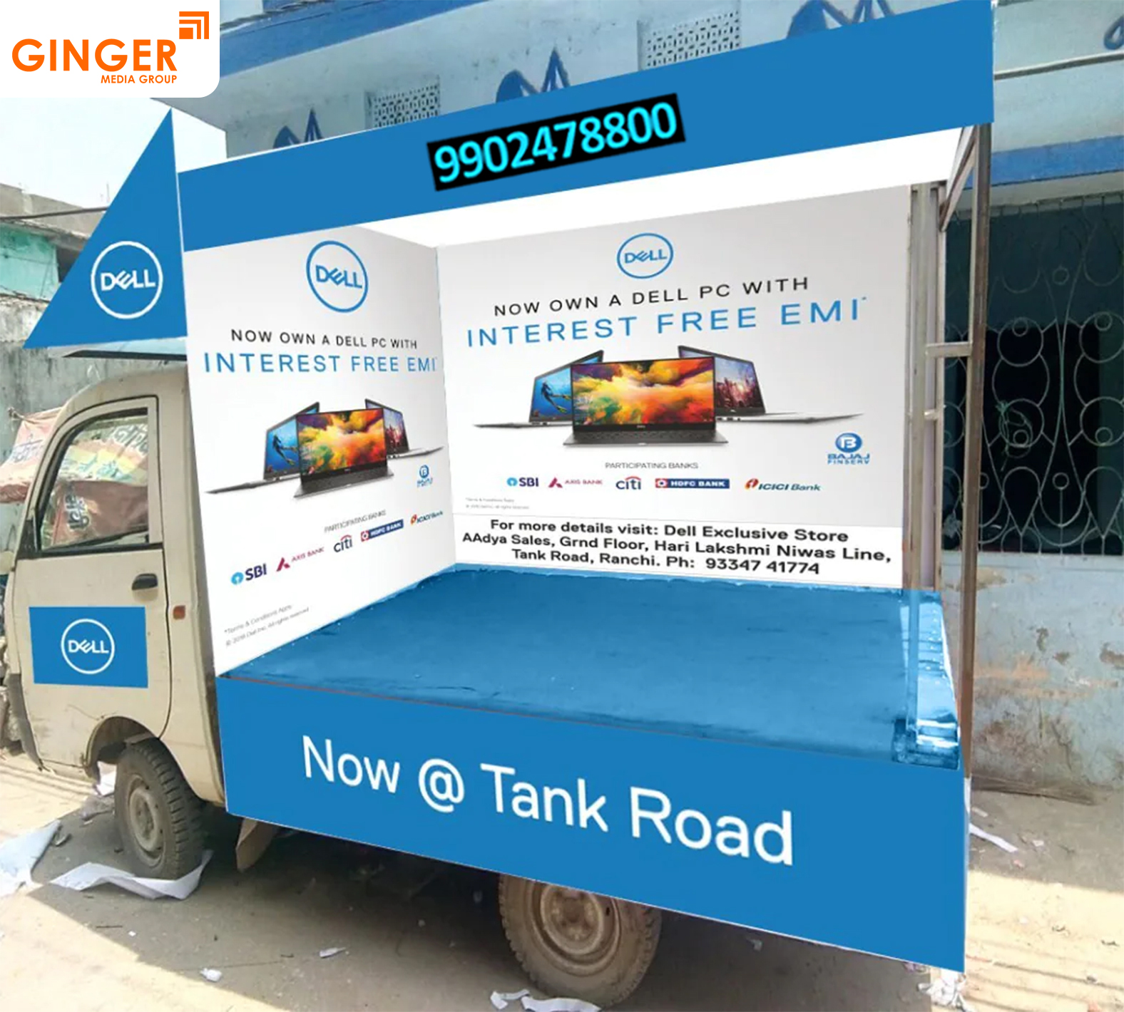 mobile van advertising  in India for DELL Brand