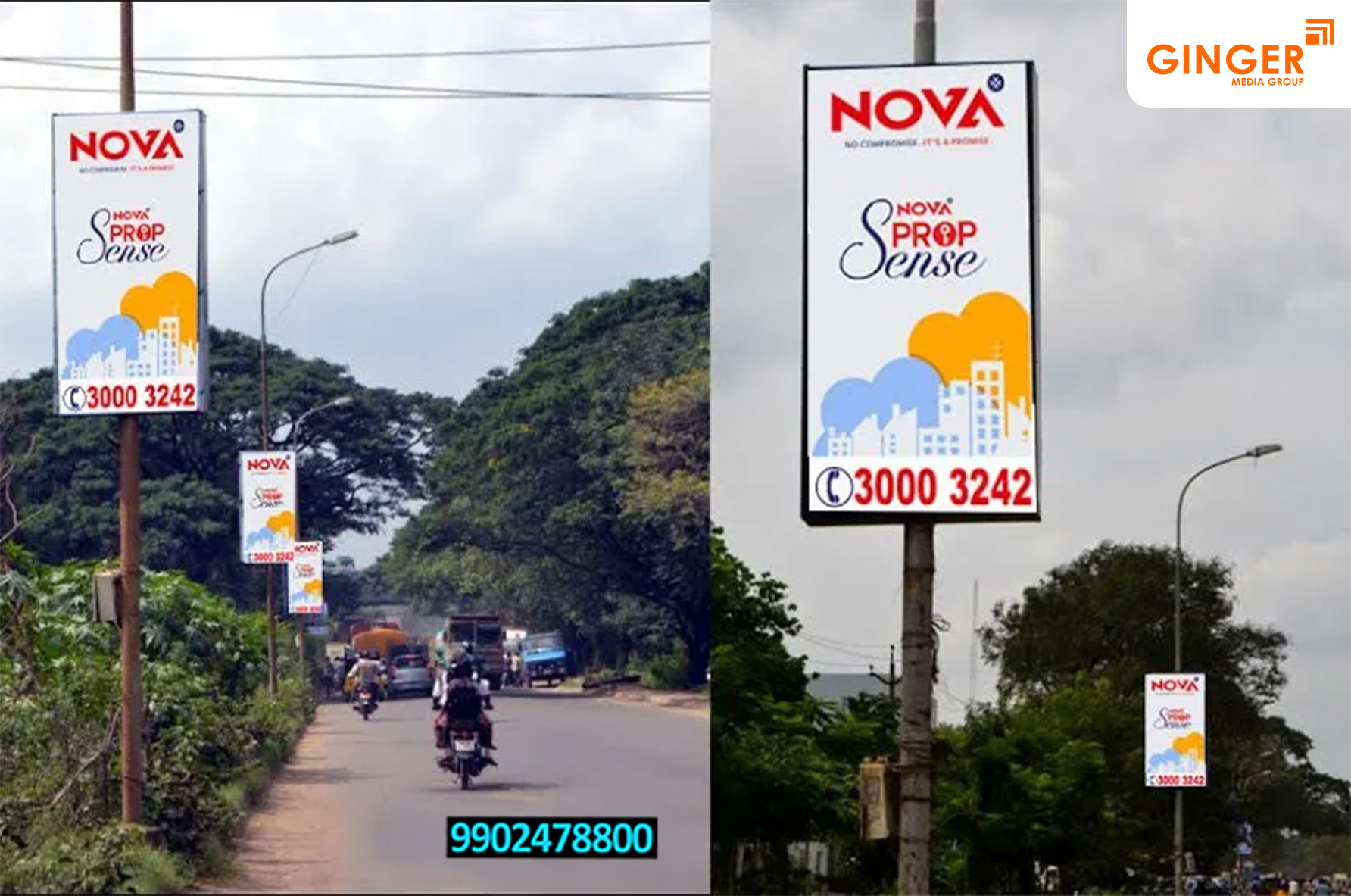 Pole Board Advertising in PAN India for NOVA