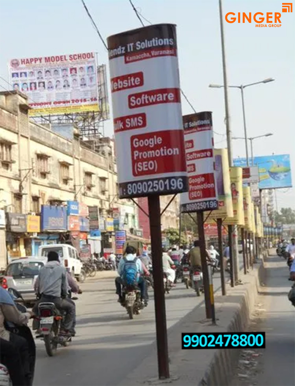 Ideal number of Pole Board advertising done for IT Solutions