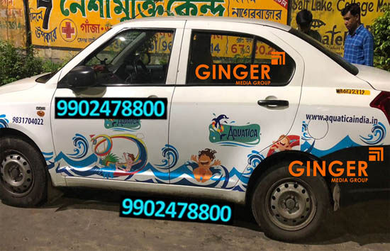 Cab Advertising in Kolkata for Aquatica with white color