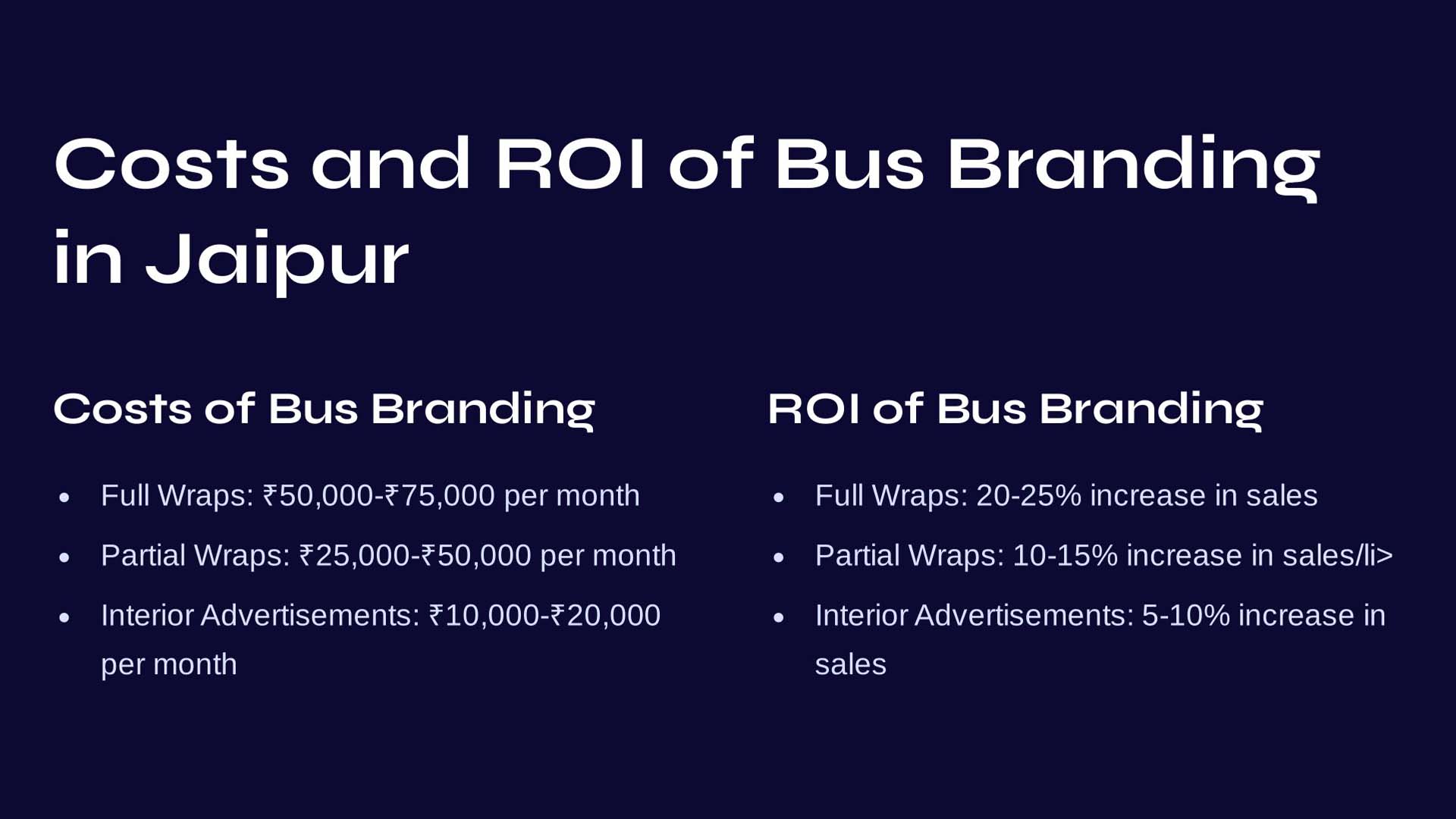 costs and roi of bus branding in jaipur