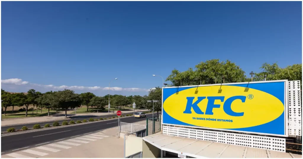 KFC’s banner near a road