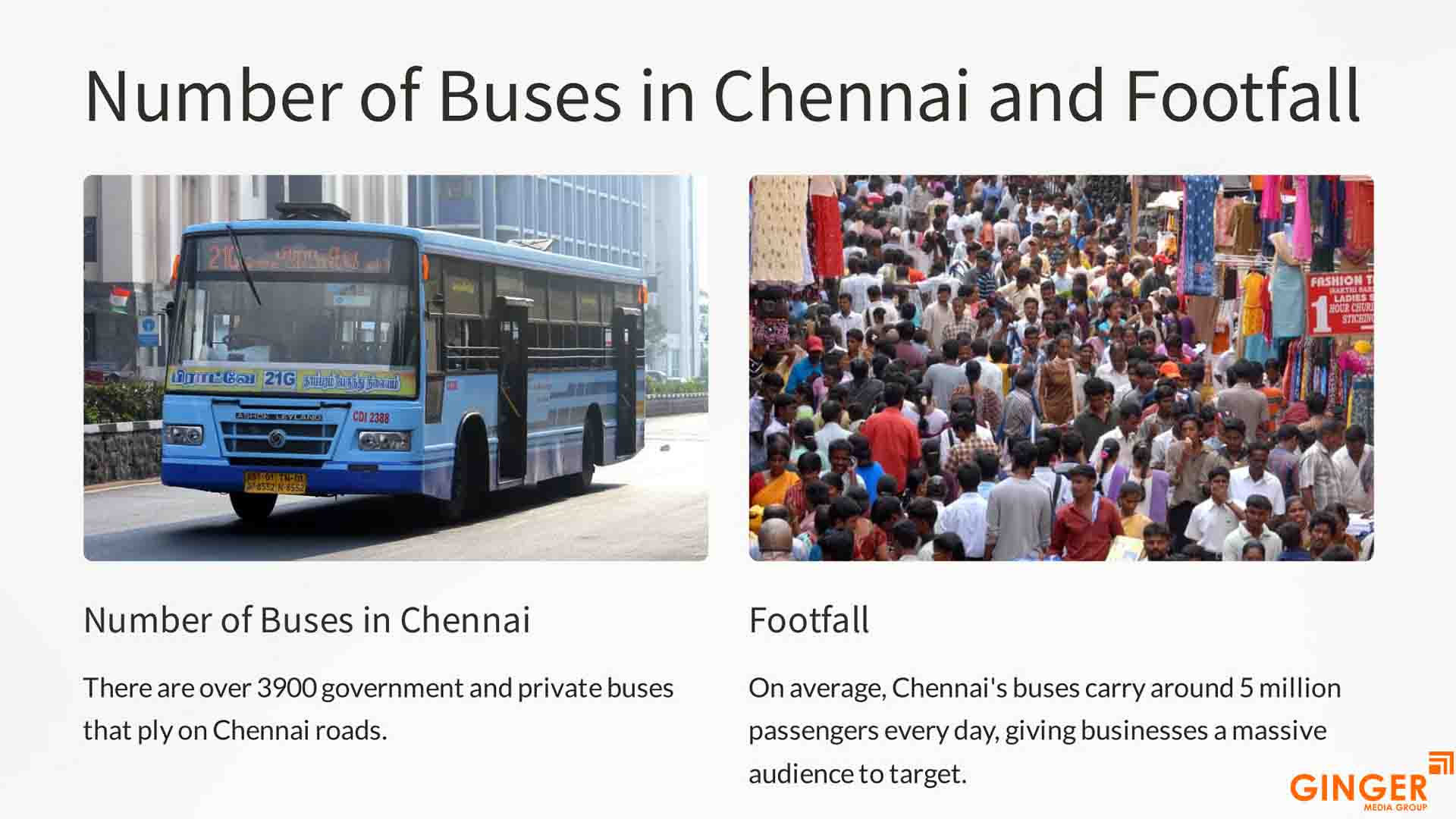 number of buses in chennai and footfall
