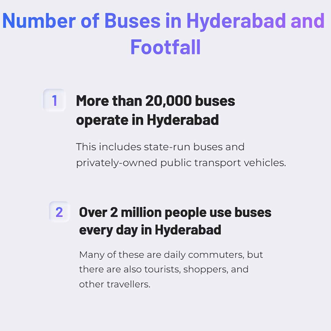number of buses in hyderabad and footfall
