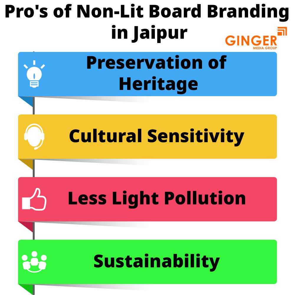 pro s of non lit board branding in jaipur