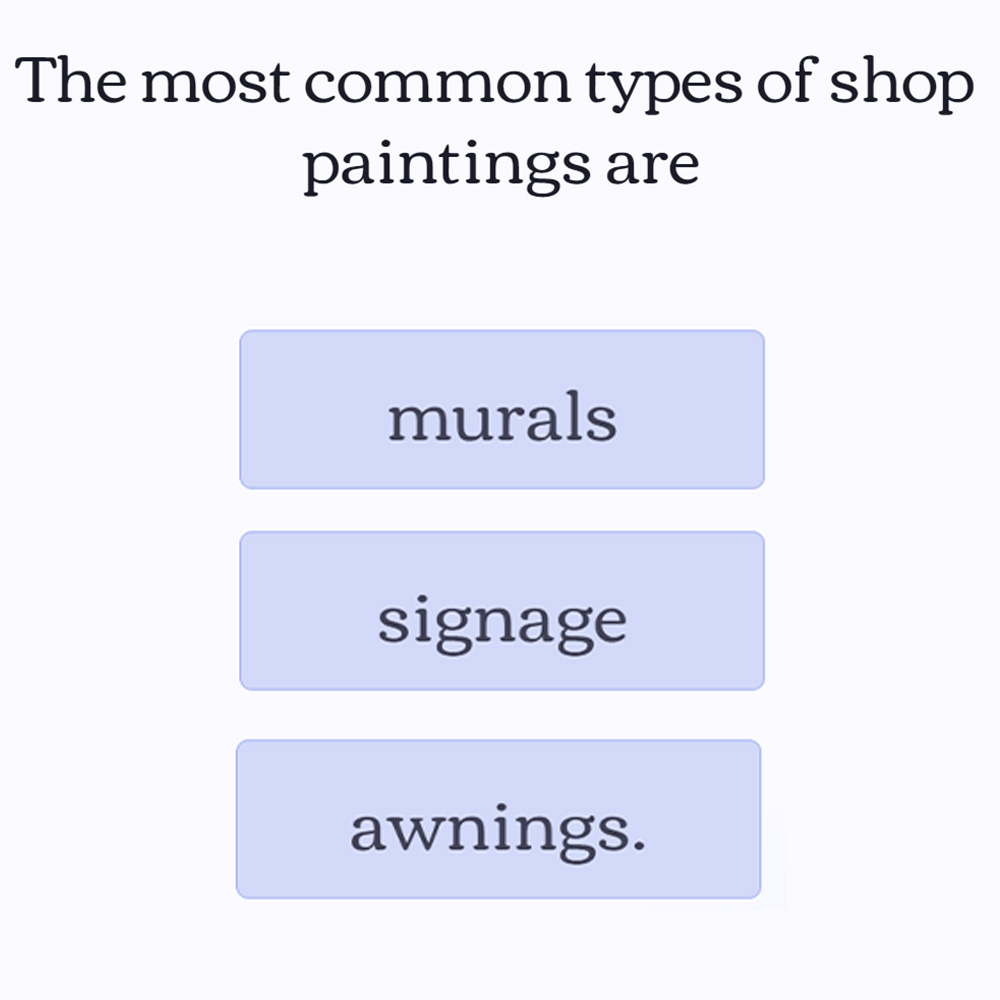 the most common types of shop paintings are