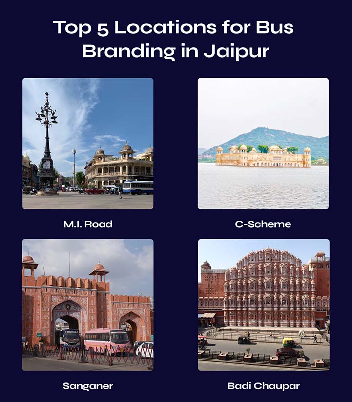 top 5 locations for bus branding in jaipur