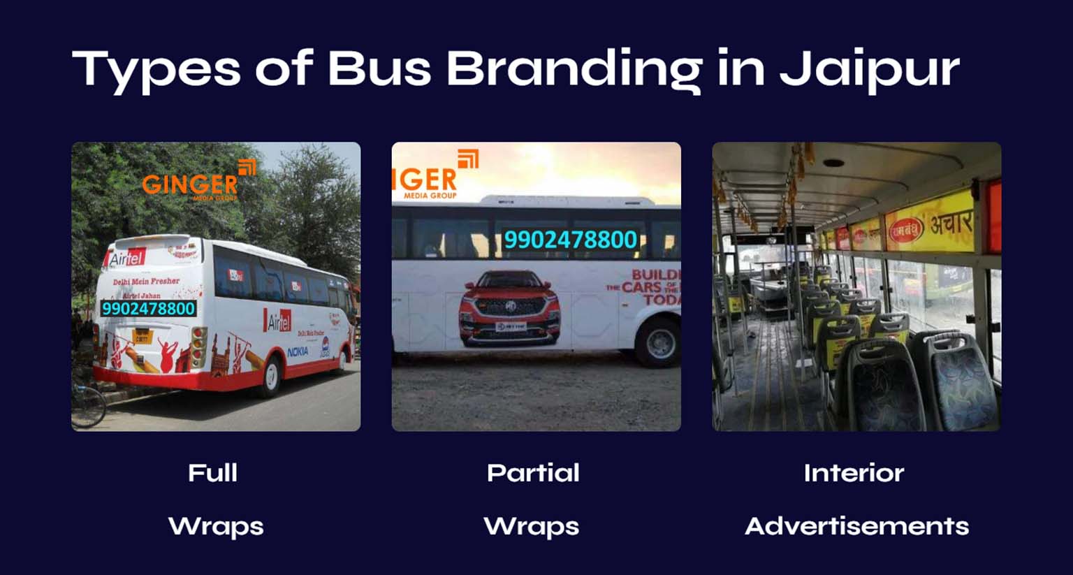 types of bus branding in jaipur