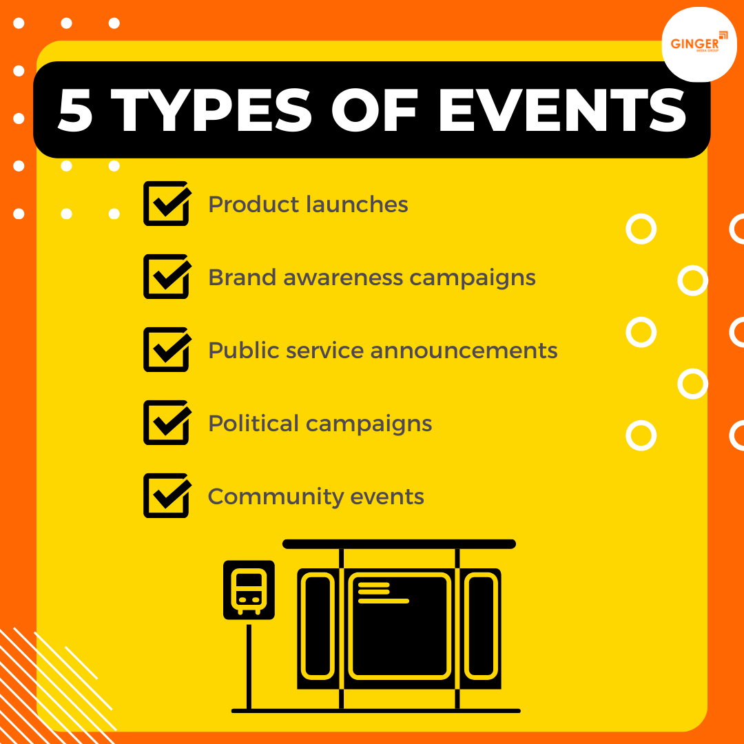 types of events for bus shelter advertising in mumbai