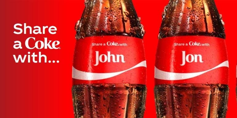 Two Coca-Cola for John and Jon