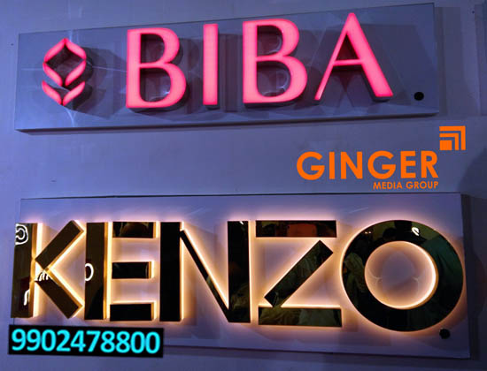 Glow Signage Board in Kolkata for BIBA Kenzo