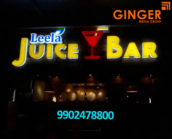Glow Signage Board in Pune for Leena Juice Bar