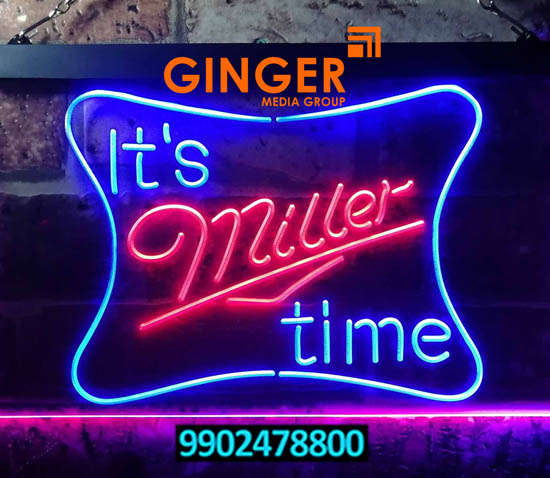 Glow Signage Board in Kolkata for It's miller time