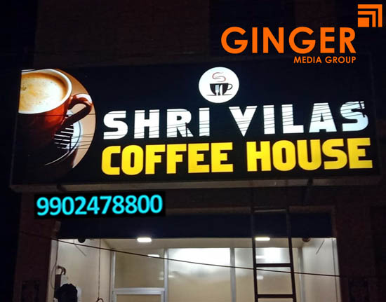 Glow signage boards in Jaipur for Shri Vilas Coffee House