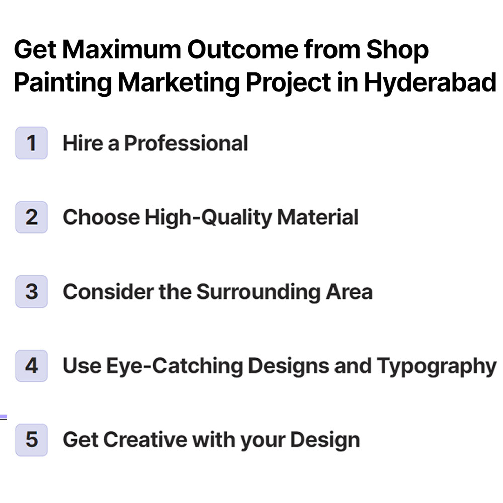 get maximum outcome from shop painting marketing project in hyderabad