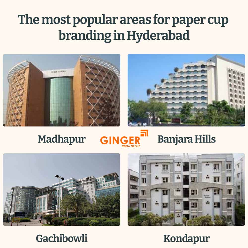 The most popular areas for Cup Branding in Hyderabad