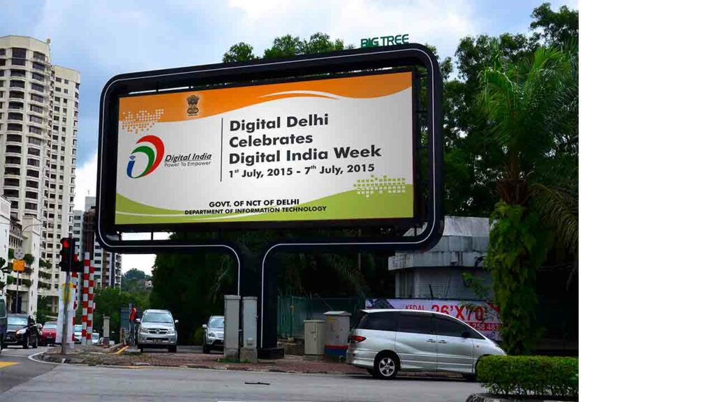 a digital billboard