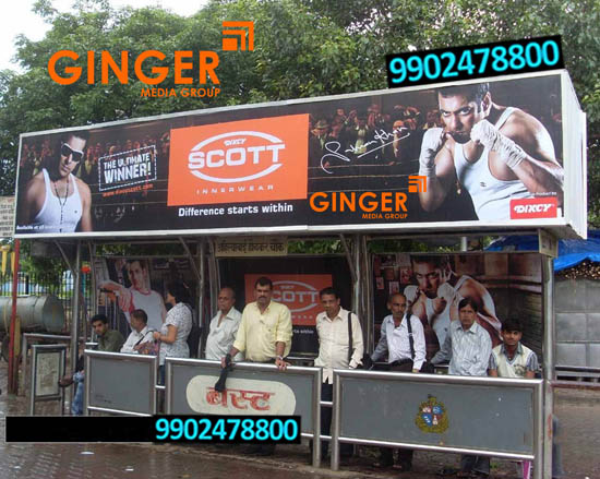 bus sheltar branding mumbai scott