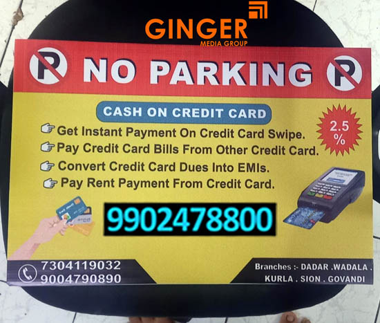 no parking board mumbai cash on credit
