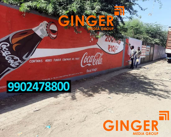 wall painting branding jaipur cocacola