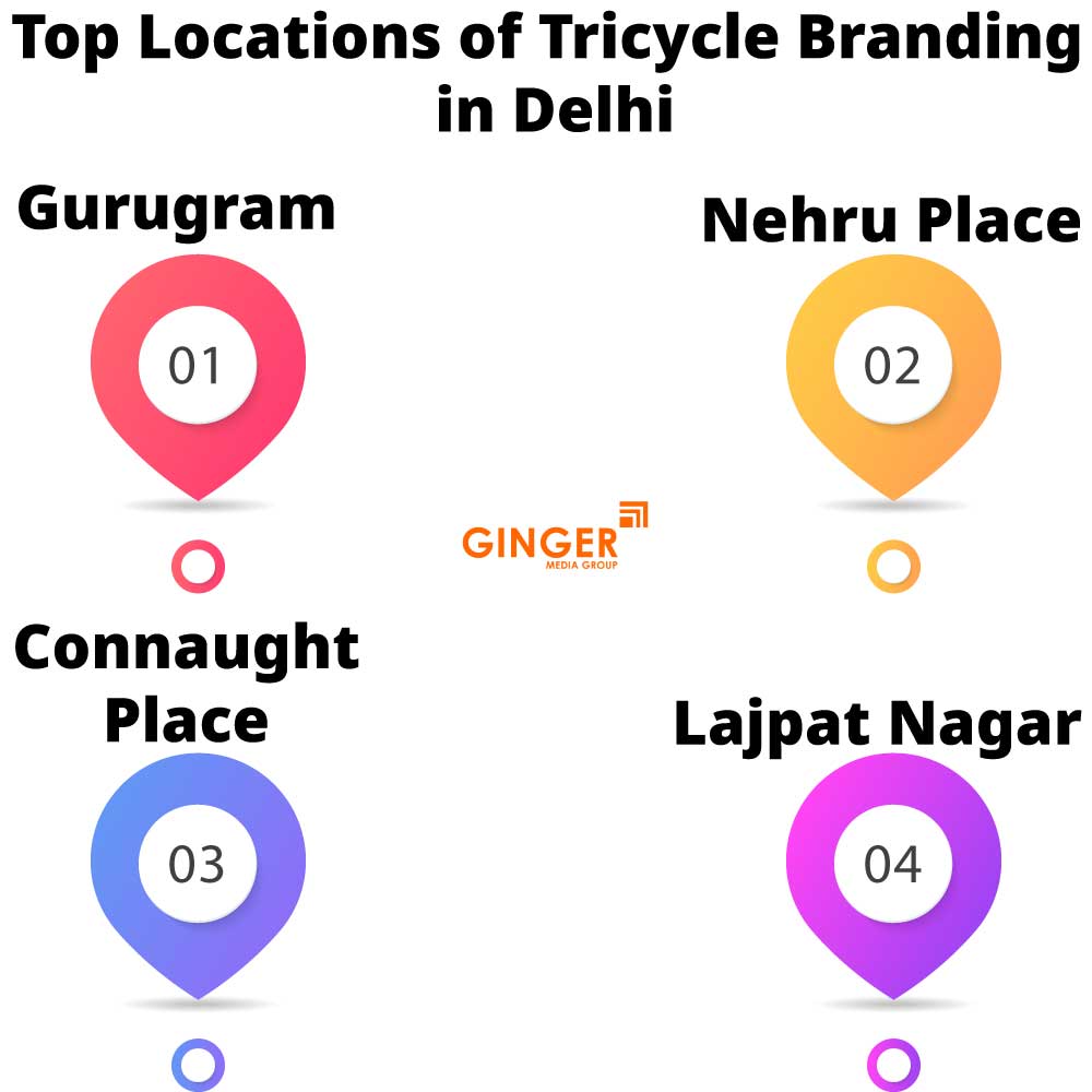 top locations of tricycle branding in delhi
