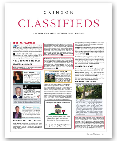 Classified Section of a magazine
