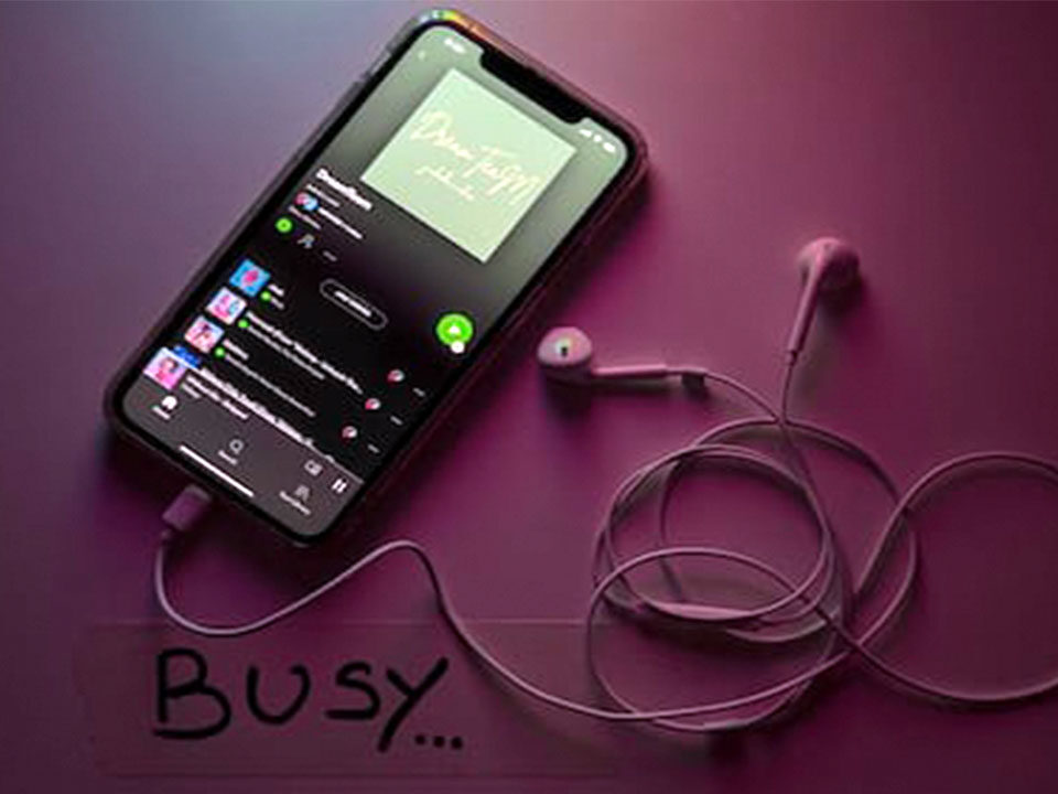 Playing music on an online platform.