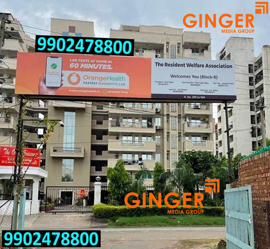 society name board branding delhi orange health