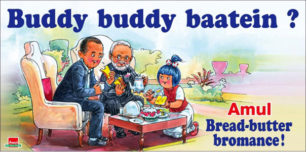 advertisement in newspaper for amul bread butter bromance