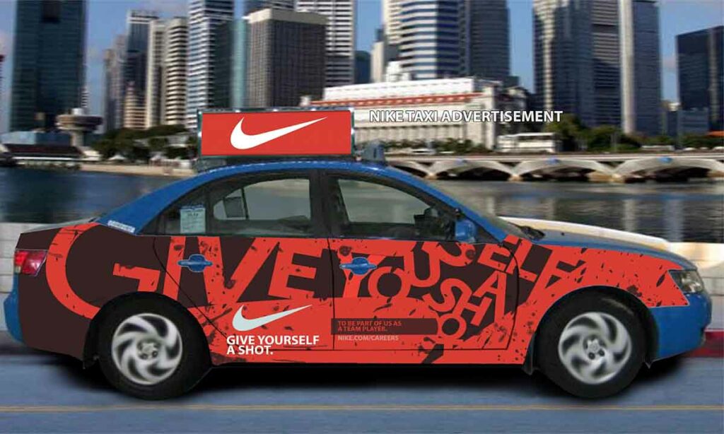 Full car wrap Advertising done by Nike
