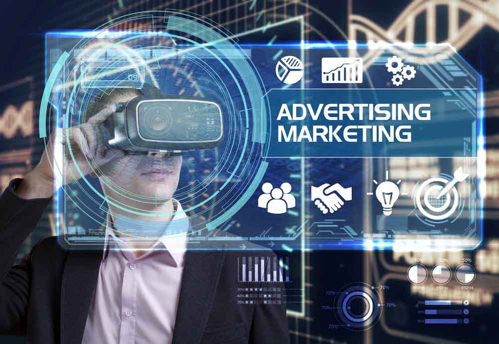 Template showing the Future of Advertising in VR and AR technology
