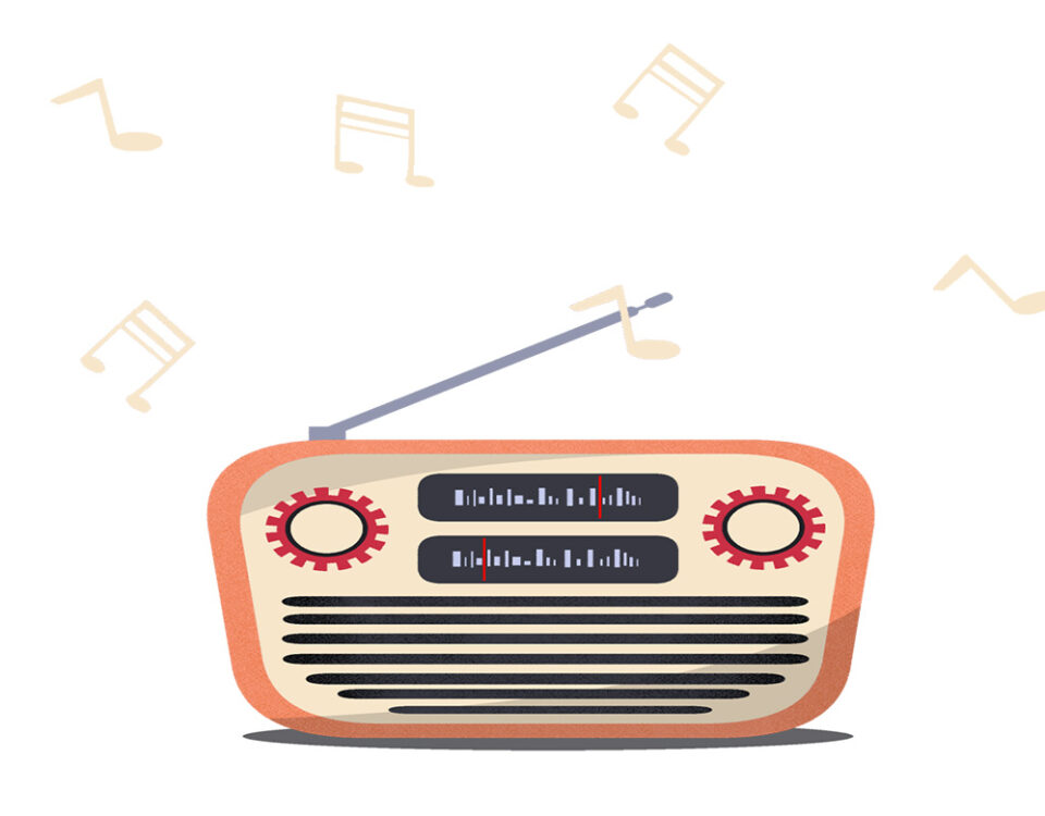 Jingles coming out of a radio