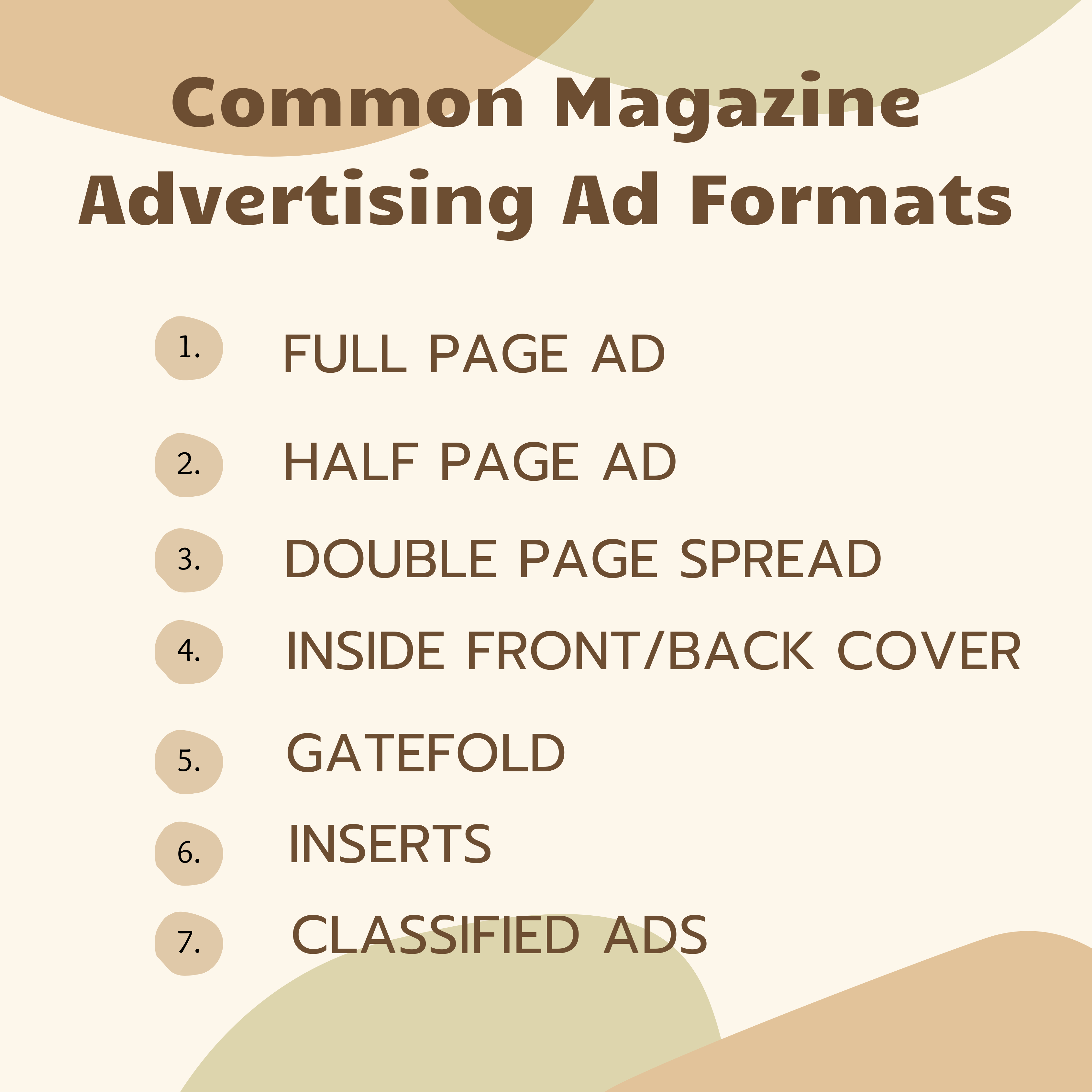 common magazine advertising ad formats