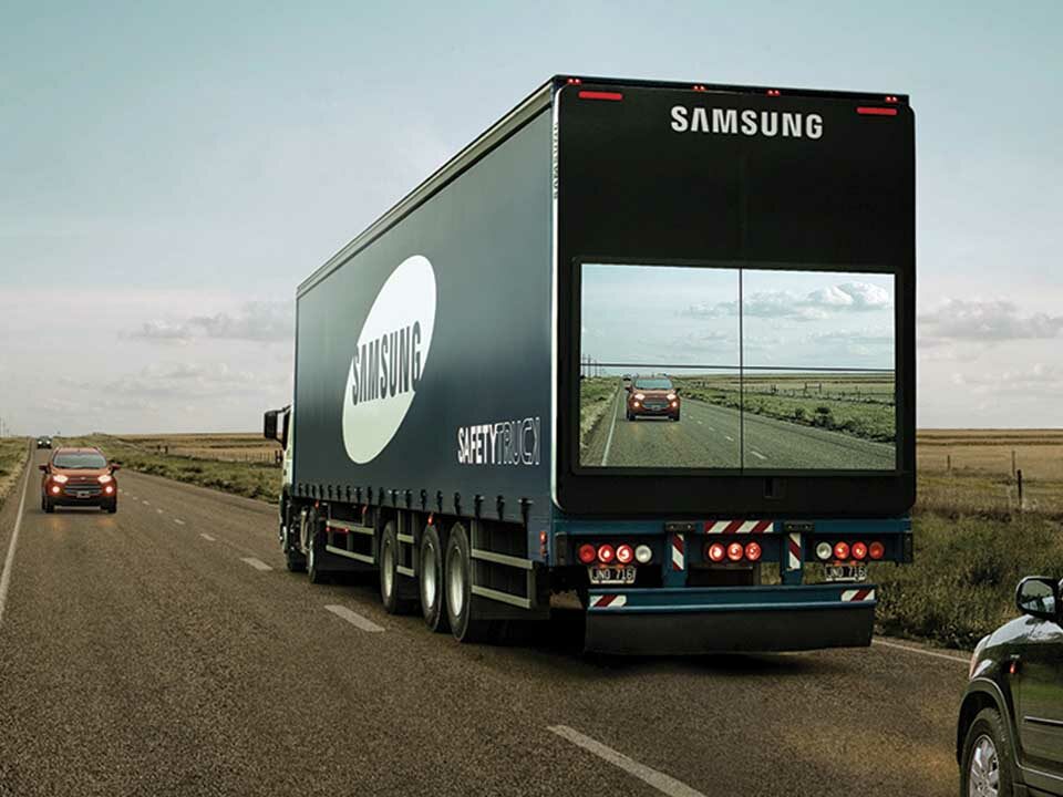 Advertising on a van