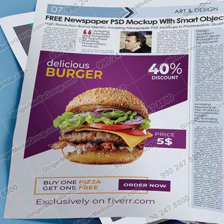 newspaper advertising mumbai delicous burger