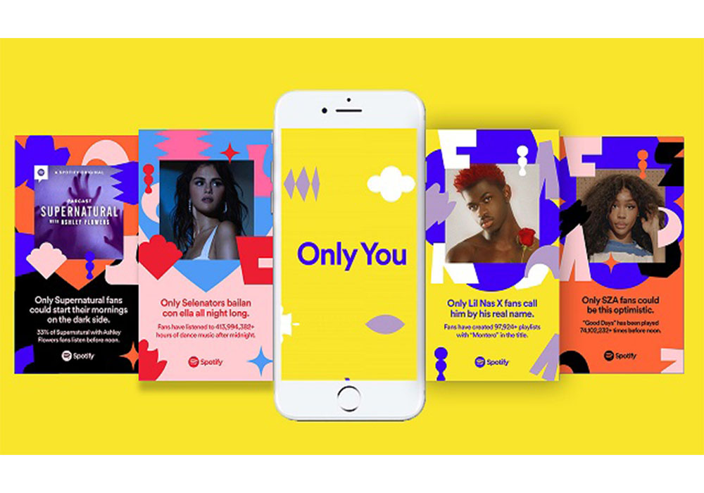  The “Only you” ad campaign carousel featuring catchy one-liners.
