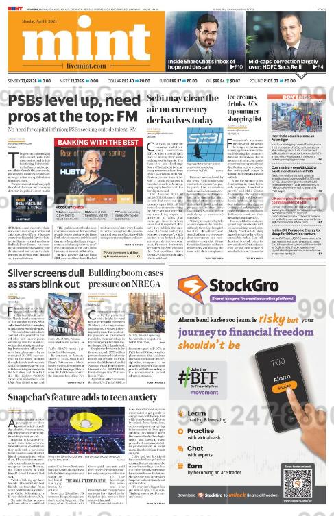 StockGro Advertising in Mint Newspaper