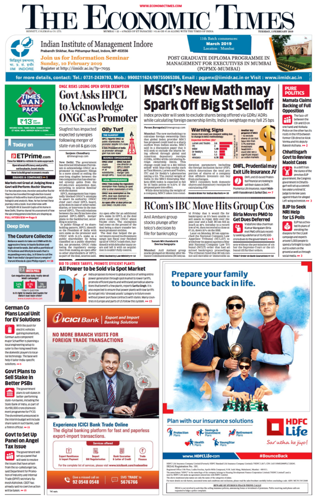 Newspaper Print Advertising Page Full-page newspaper advertisement featuring multiple brand ads and promotions